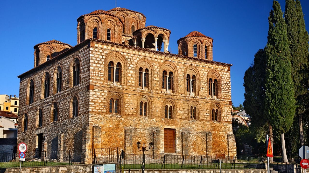ARTA TOWN, EPIRUS, GREECE- September 22, 2012. The byzantine church of Panagia Parigoritissa (13th century A.D.)