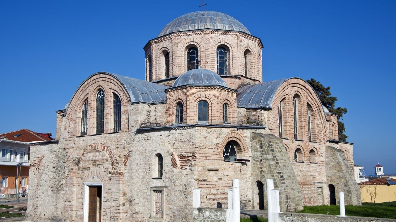 10th century byzantine church of Panagia Kosmosotira at Feres, Evros, Greece.