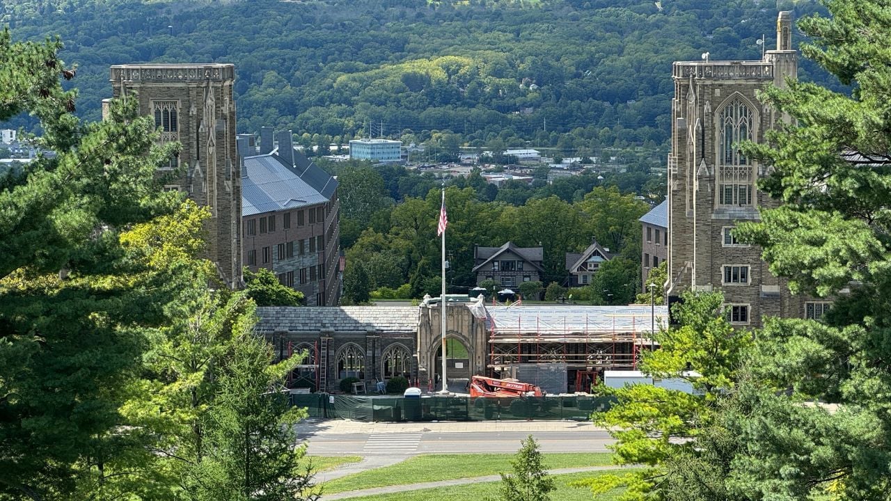 ITHACA, NY - SEP 1: View of the Cornell University campus in Ithaca, New York, as seen on Sep 1, 2024.