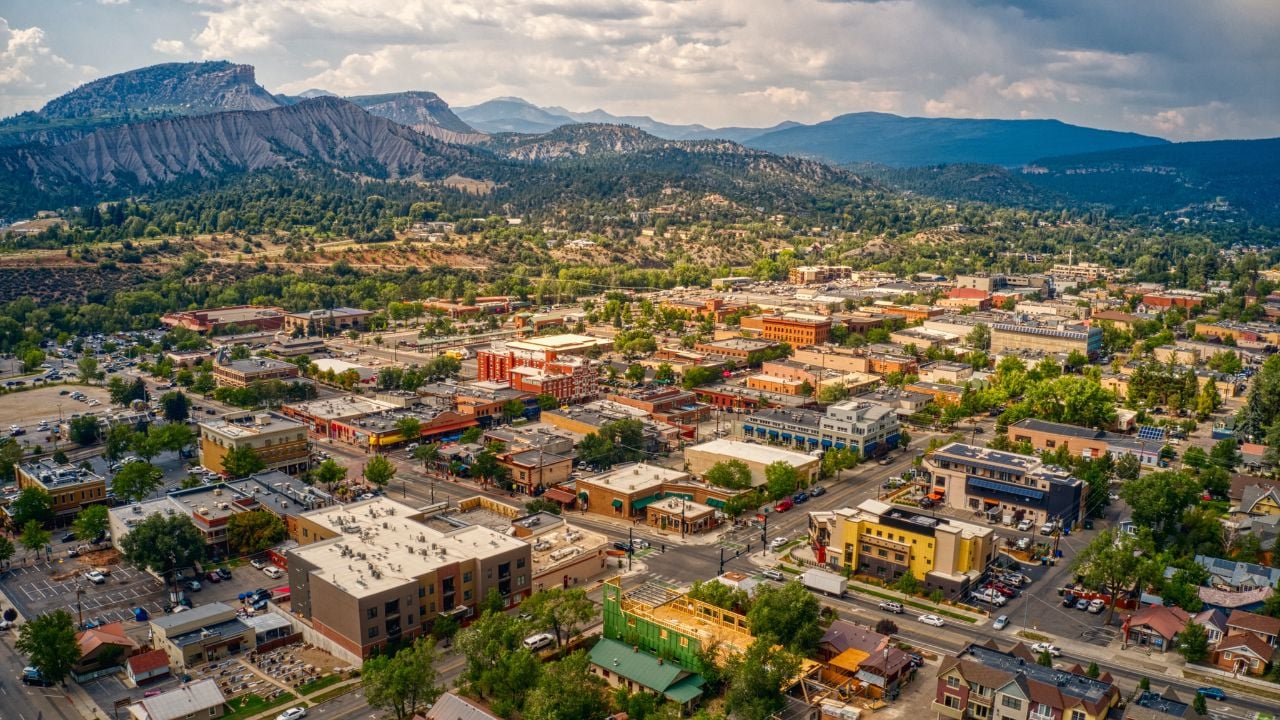 Aerial View of Durango, Colorado in Summer