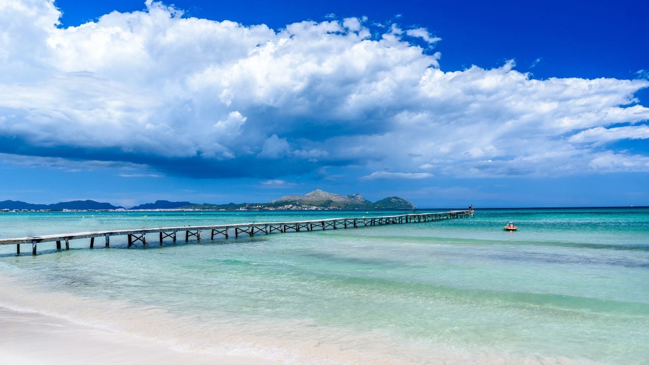 Pier at Playa Muro - Mallorca, balearic island of spain