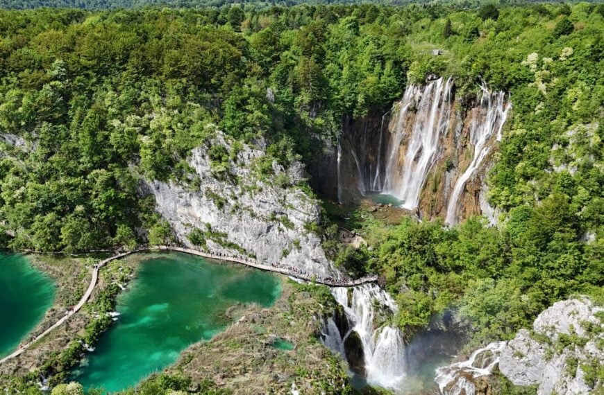 PLITVICE LAKES NATIONAL PARK AERIAL VIEW CROATIA