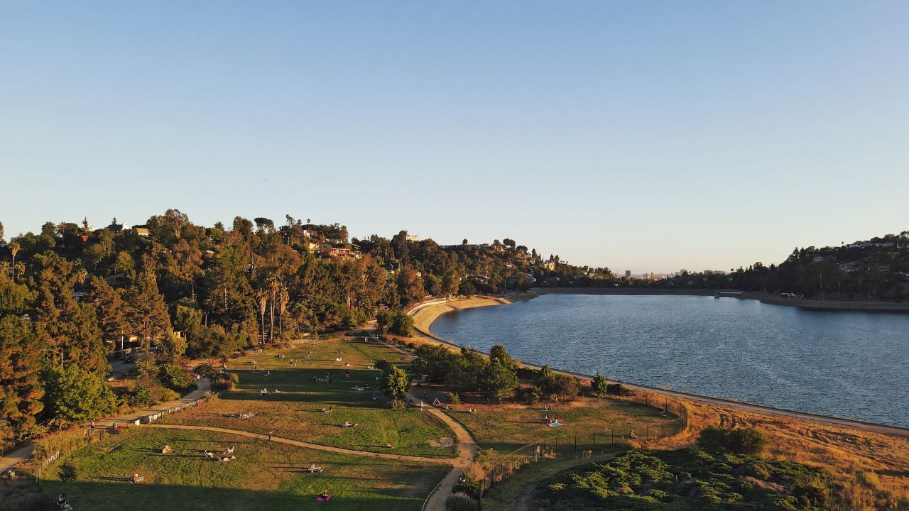 Aerial View of Silver Lake Meadows, Los Angeles