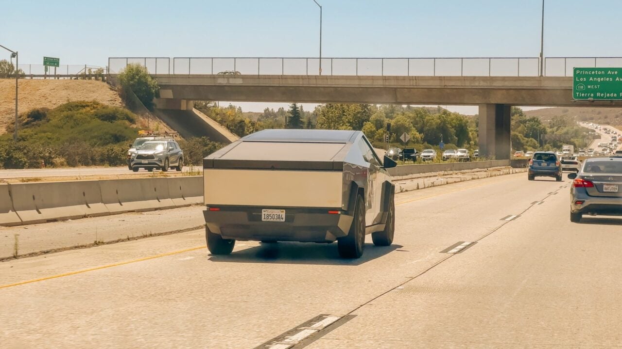 cybertruck on los angeles highway
