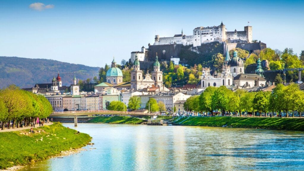 Historic city of Salzburg in spring, Austria
