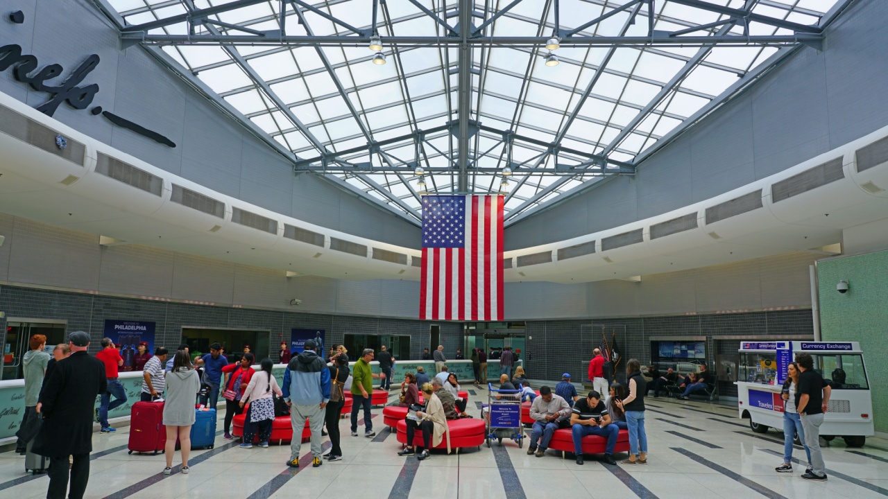 PHILADELPHIA, PA -14 APR 2019- Inside the terminal at the Philadelphia International Airport (PHL).
