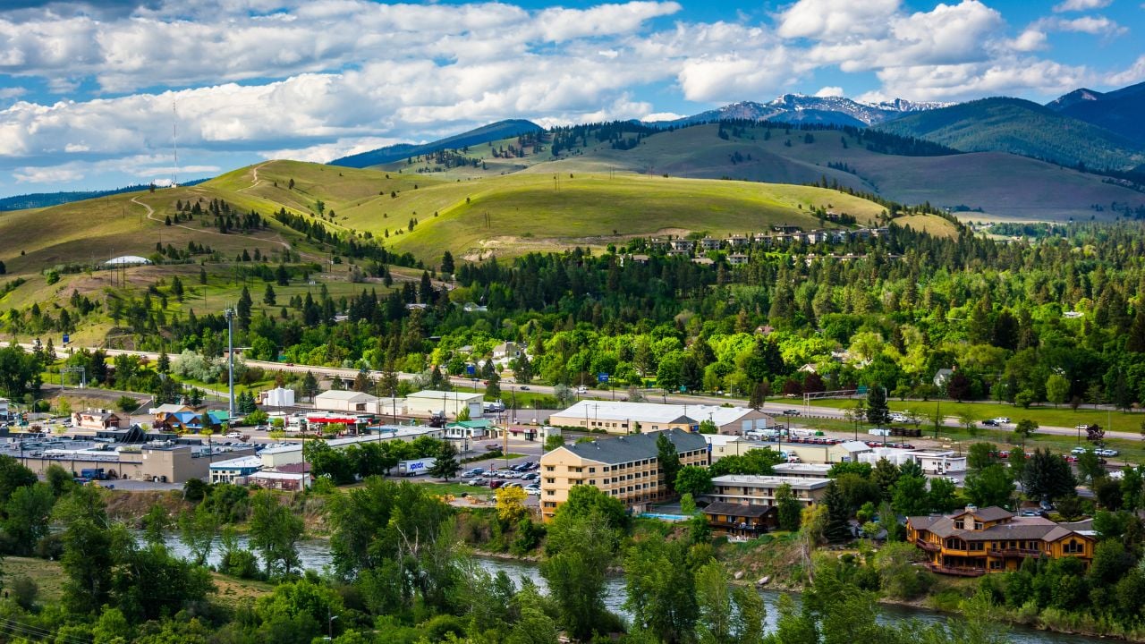 View of Missoula from Mount Sentinel, in Missoula, Montana.