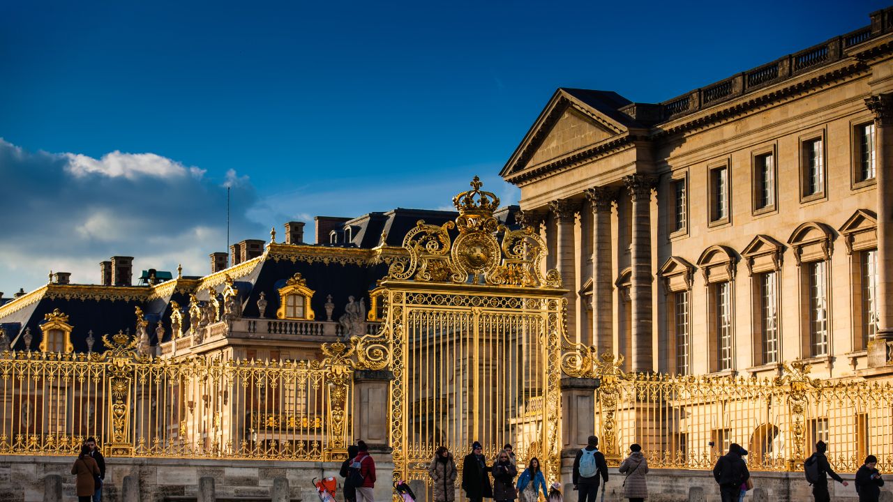 PARIS, FRANCE - MARCH, 2018: The Versailles Palace in a freezing winter day just before spring
