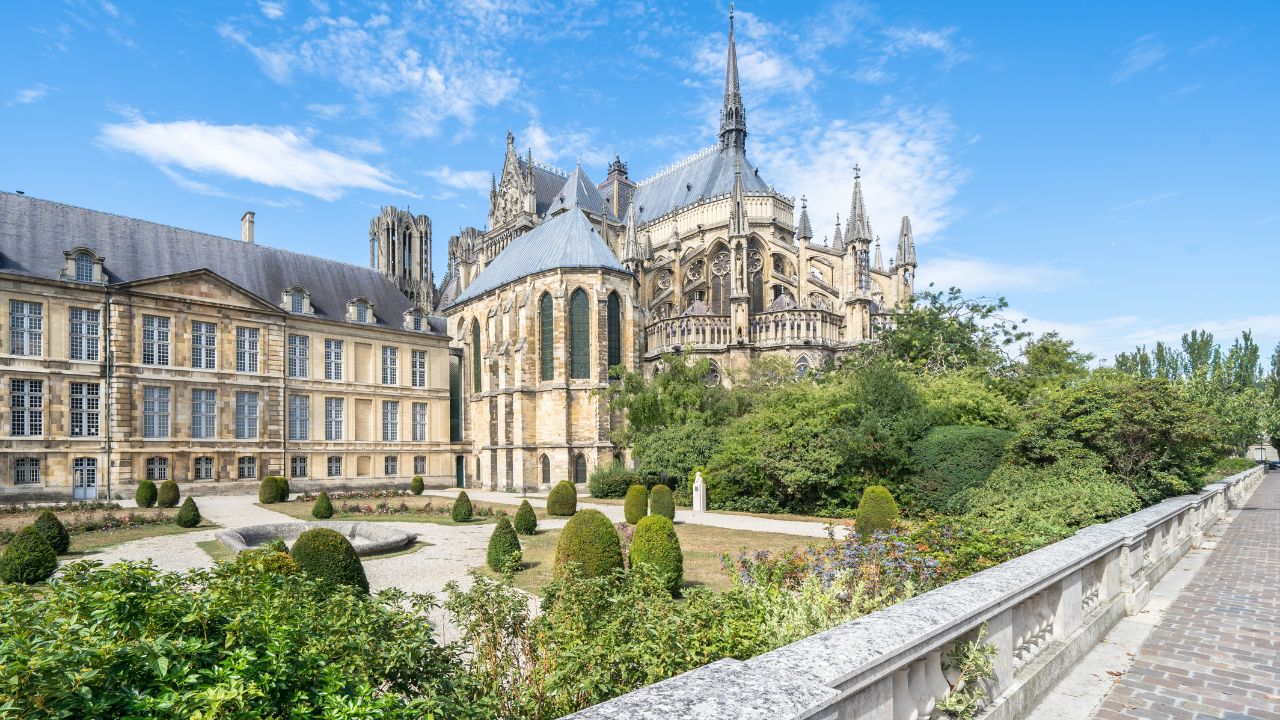 Old gothic cathedral of Reims, France