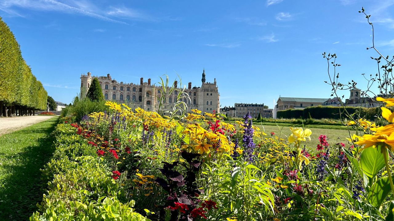 Castle in Saint-Germain-en-Laye. France, summer time.