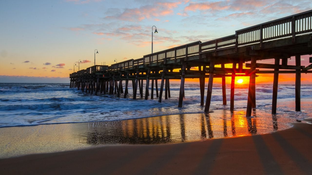 Beautiful sunrise at Sandbridge Beach