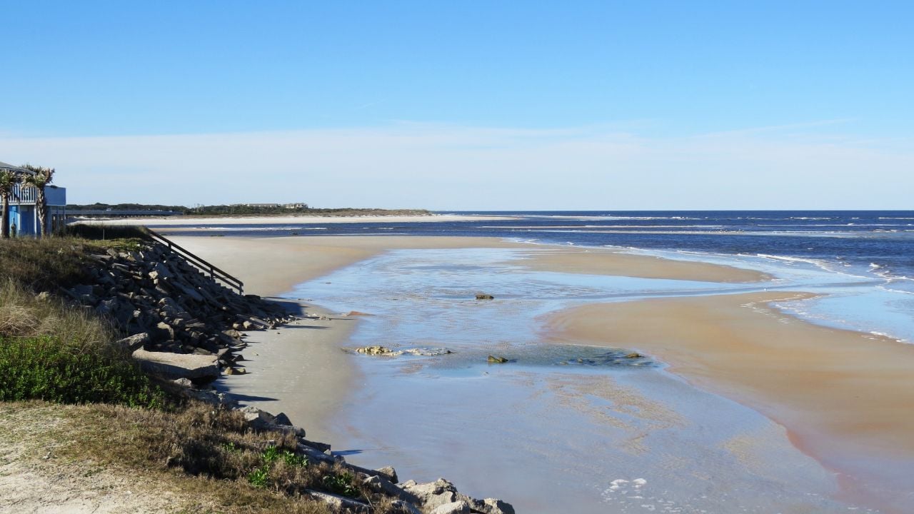 Crescent Beach coastline in St. Augustine area