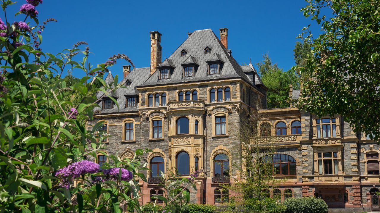 GERMANY, LIESER, June 29, 2019: Schloss Lieser in the Mosel valley within the village of Lieser in Germany