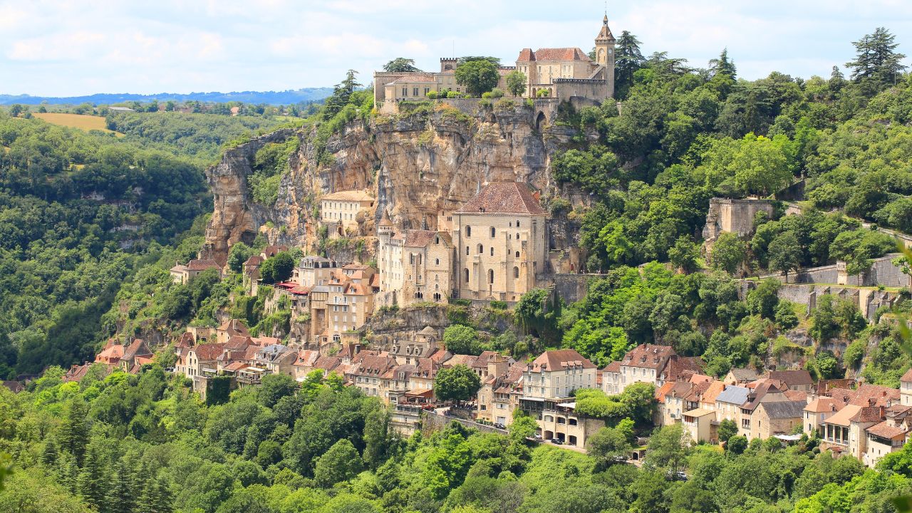 The historic village Rocamadour in Département Lot, Occitania, France