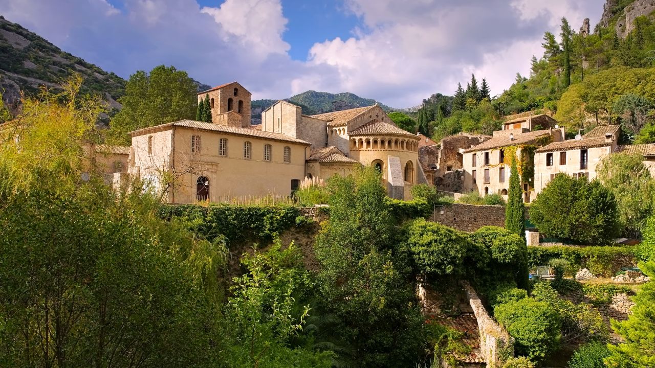 Saint-Guilhem-le-Desert, medieval village and Abbey in southern France