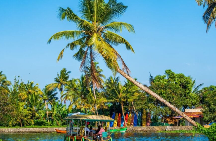 Kerala, INDIA - Dec 20, 2024 : Alappuzha is Tourist attraction famous for houseboat, waterways, backwaters and small canals through its historic centre