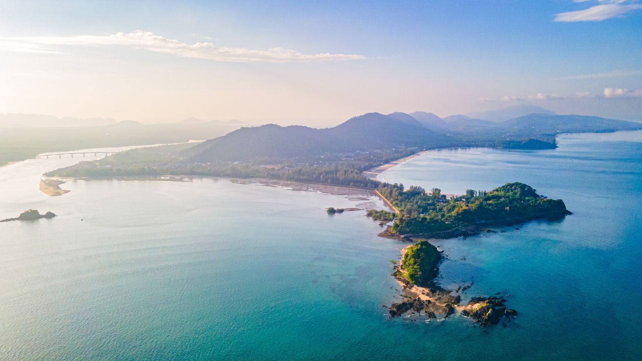 View of Koh Lanta in the morning amidst beautiful nature, Krabi Province, Thailand.