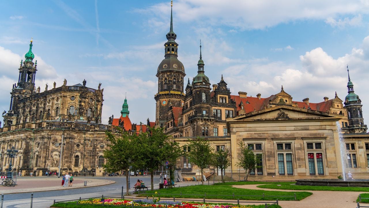 Dresden, Germany - July 10 2023: View of the old town of Dresden, Germany