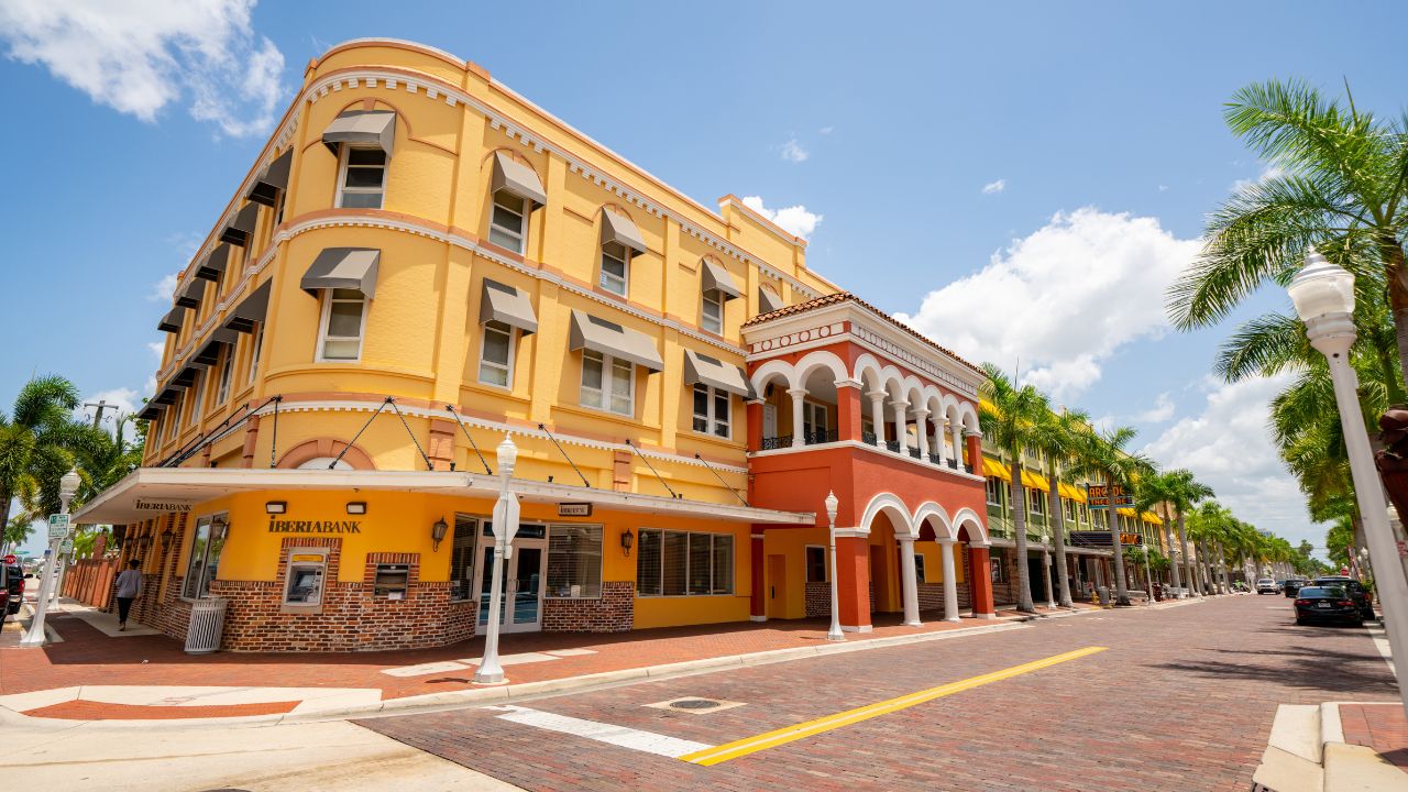 FORT MYERS, FL, USA - JULY 9, 2020: Photo of Iberia Bank Downtown Fort Myers FL USA