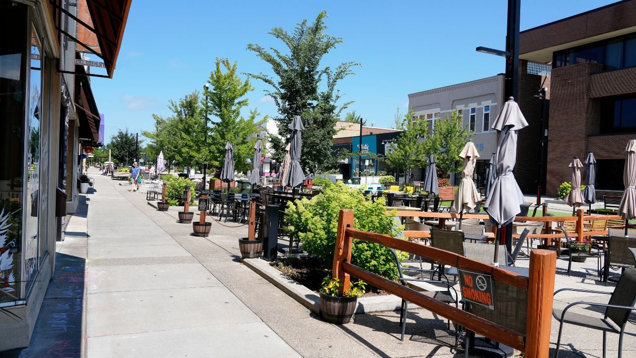 Midland, Michigan - July 15, 2024: Views of beautiful downtown Midland