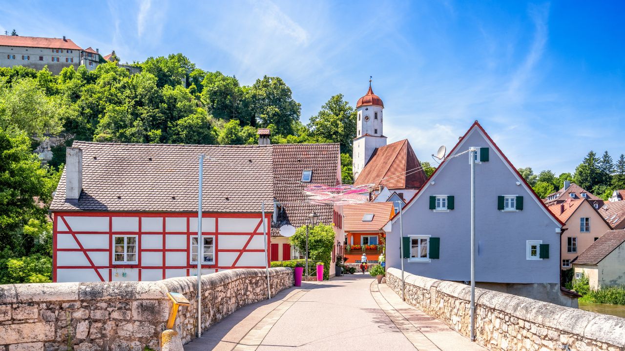 stone bridge of Harburg, Bavaria, Germany