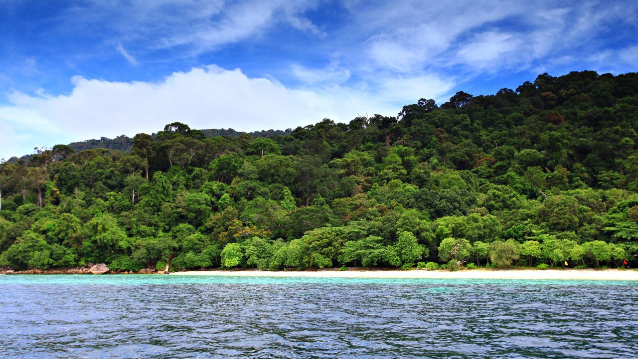 Sand beach of Koh Adang (Adang Island) a beautiful white sand beach in Tarutao National Park, Satun Province, Thailand