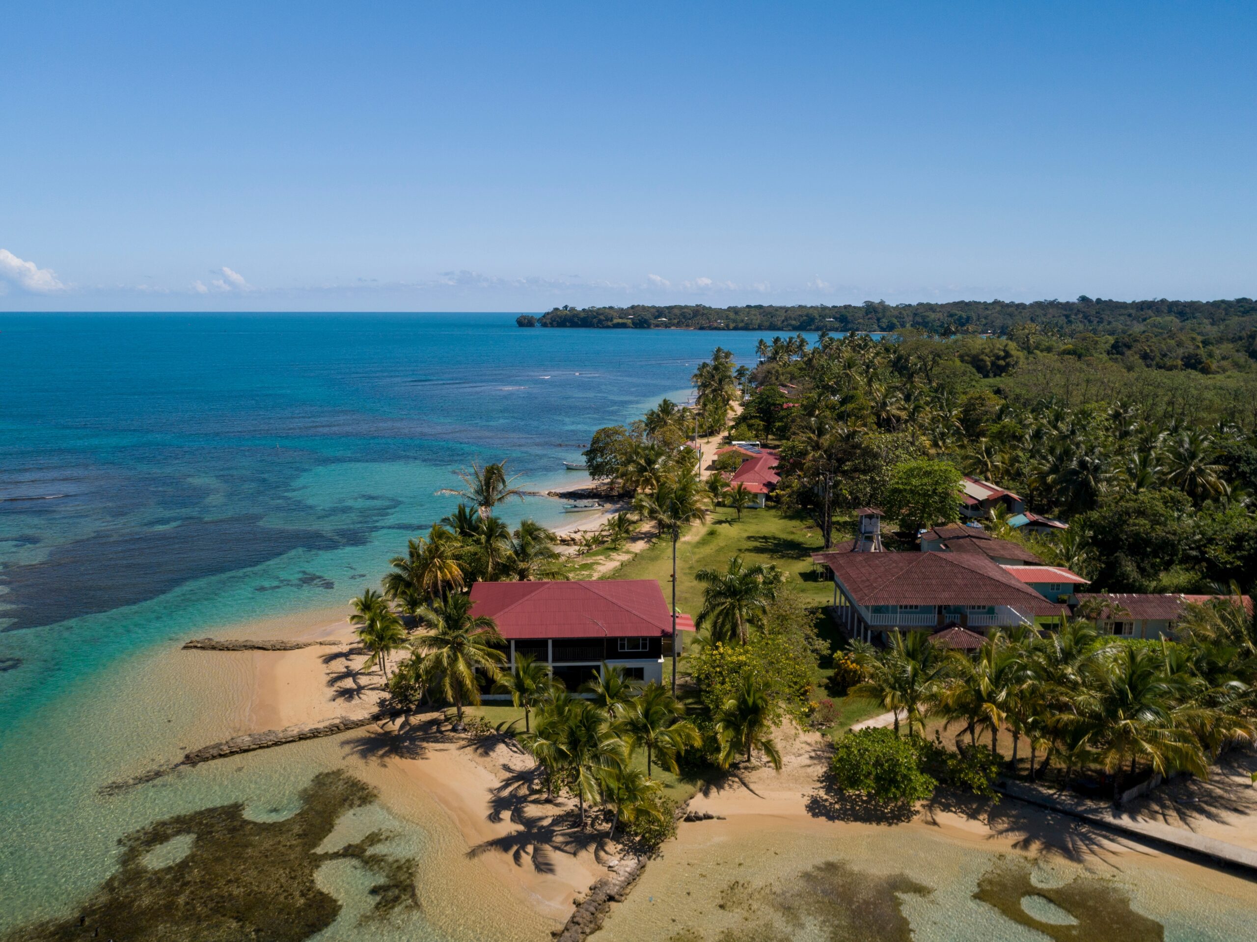 Aerial view of Boca del Drago, Bocas del Toro, Panama - stock photo