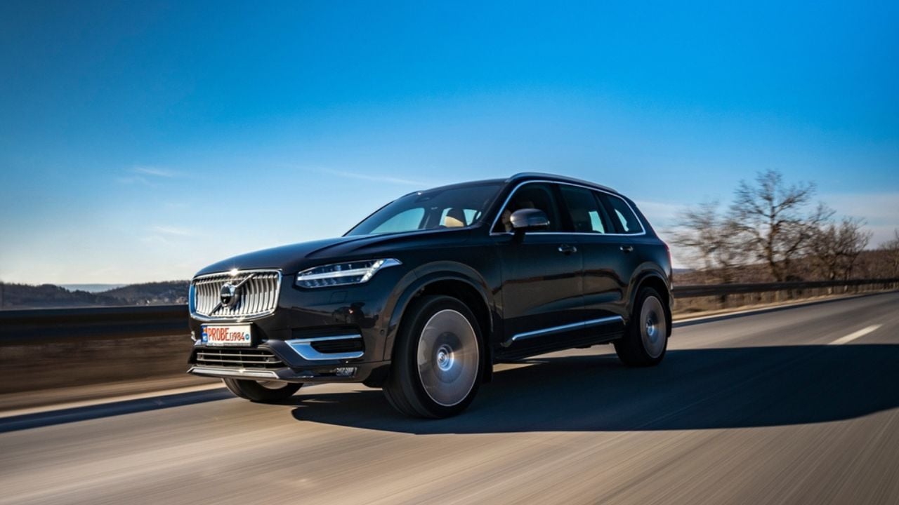 Chisinau, Moldova - Volvo xc90 moving on asphalt road 2023