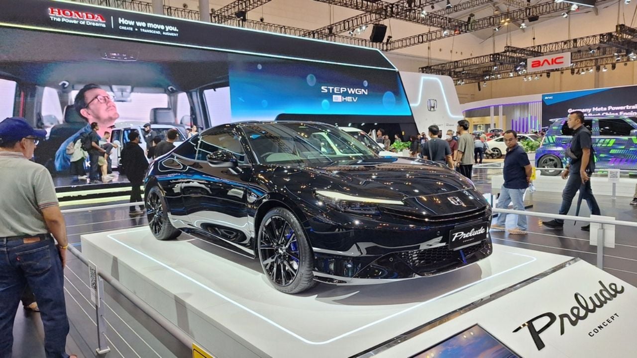 Tangerang, Indonesia- Honda Prelude concept car on display inside the ICE BSD Convention Hall
