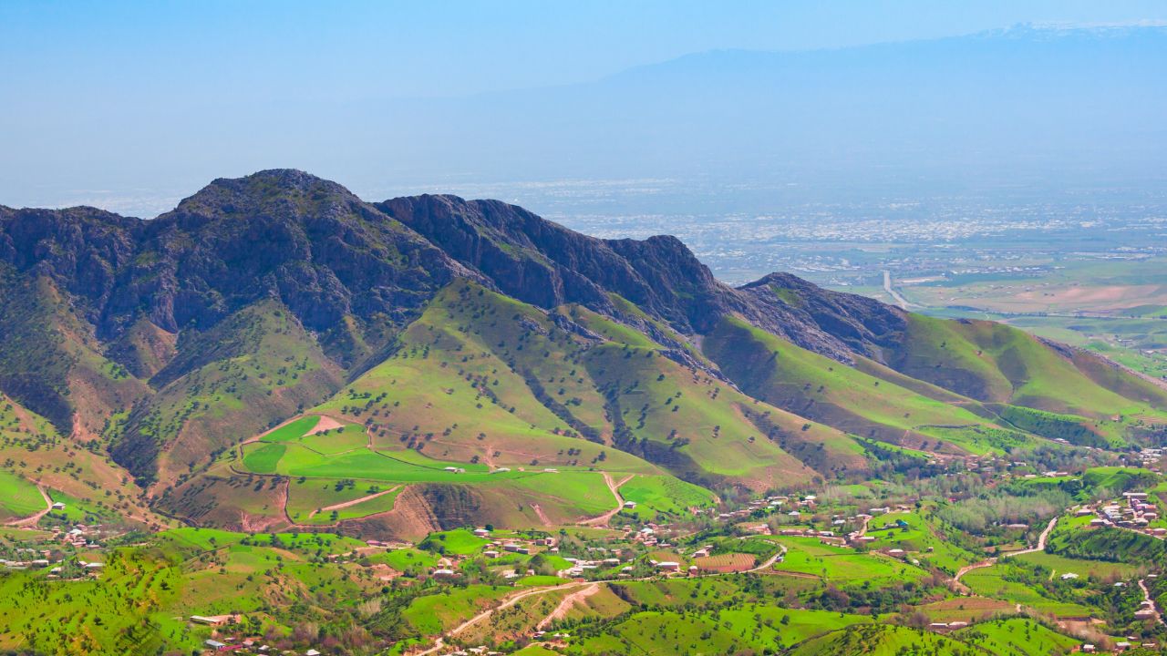 Beauty mountain landscape between Samarkand and Shahrisabz cities in Uzbekistan