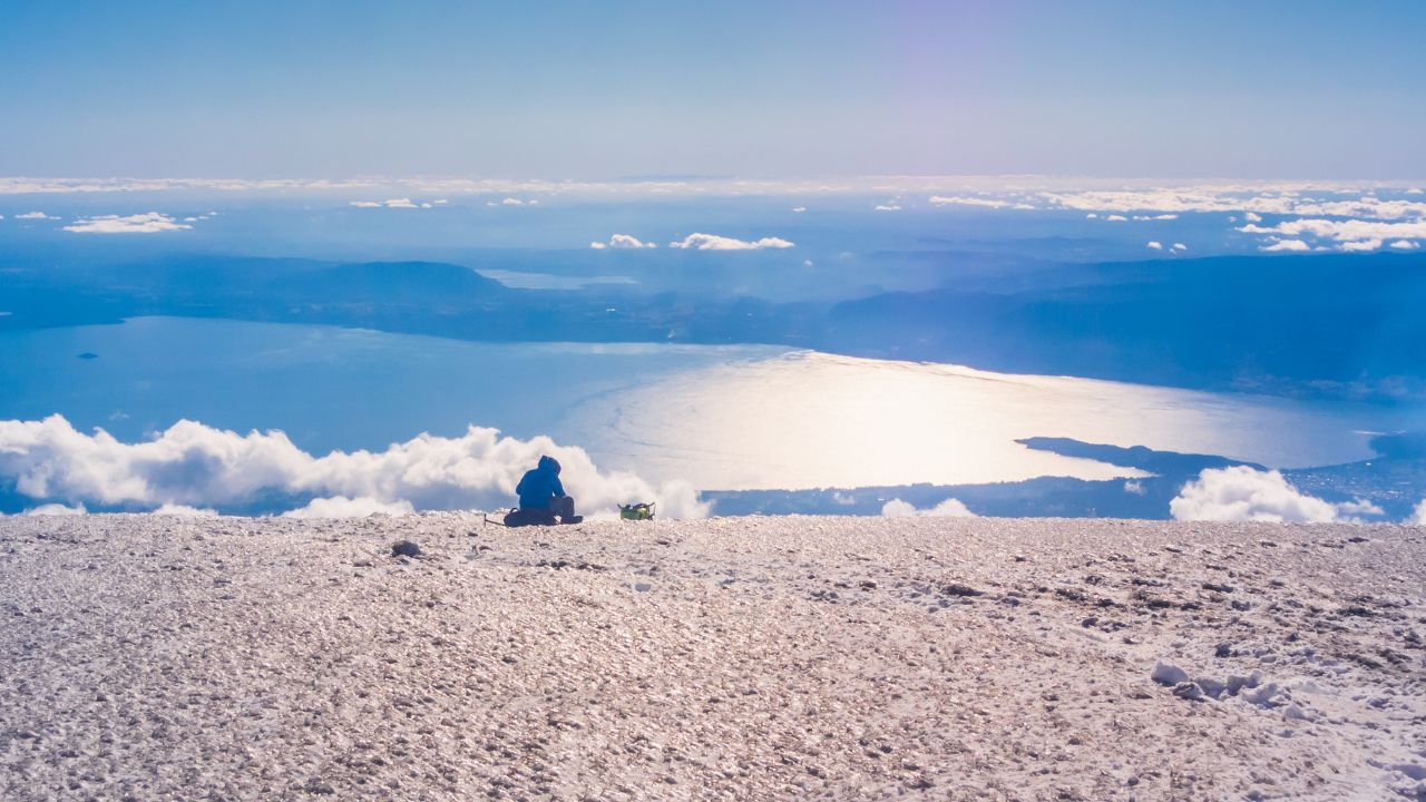 View from the summit of the volcano Villarrica, Pucón - Chile.
