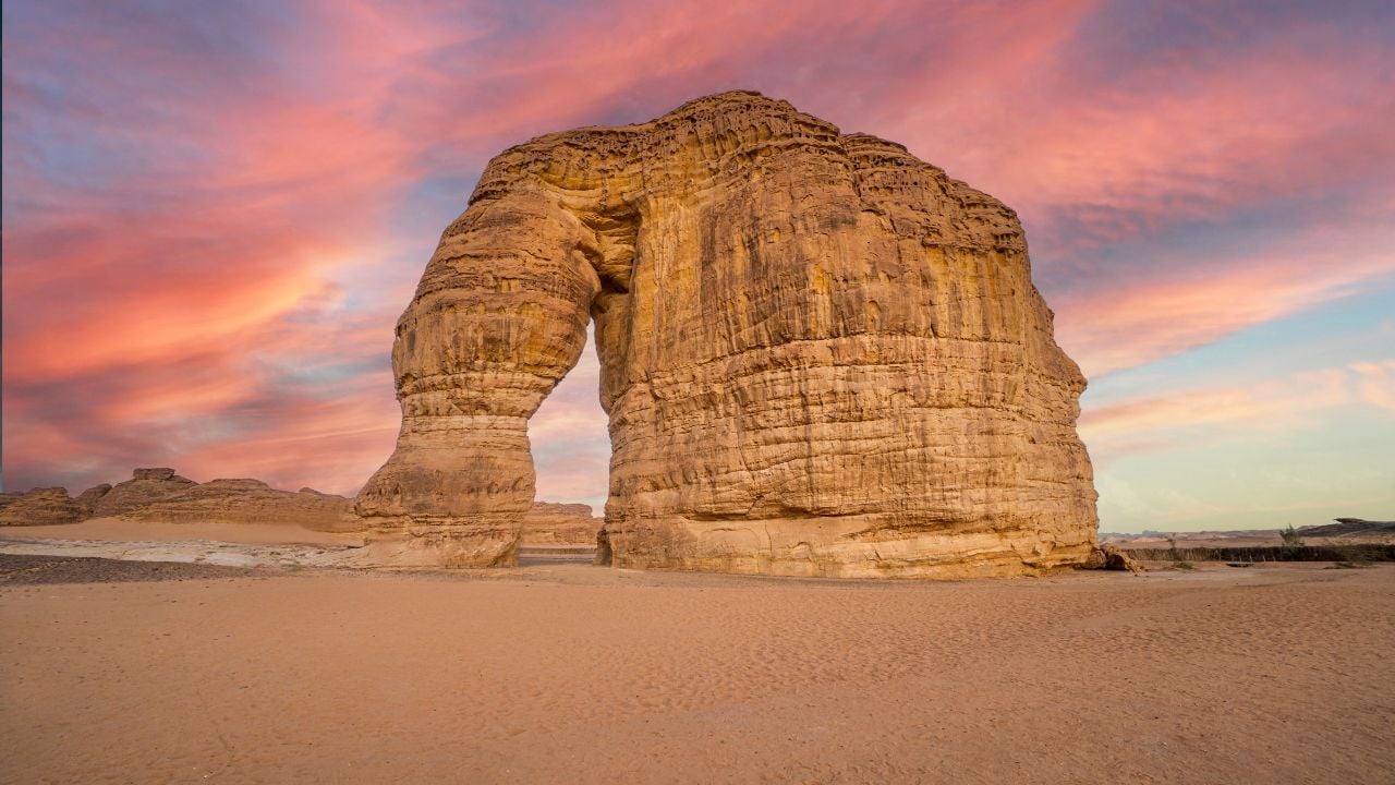 The elephant rock in Al Ula in Saudi Arabia