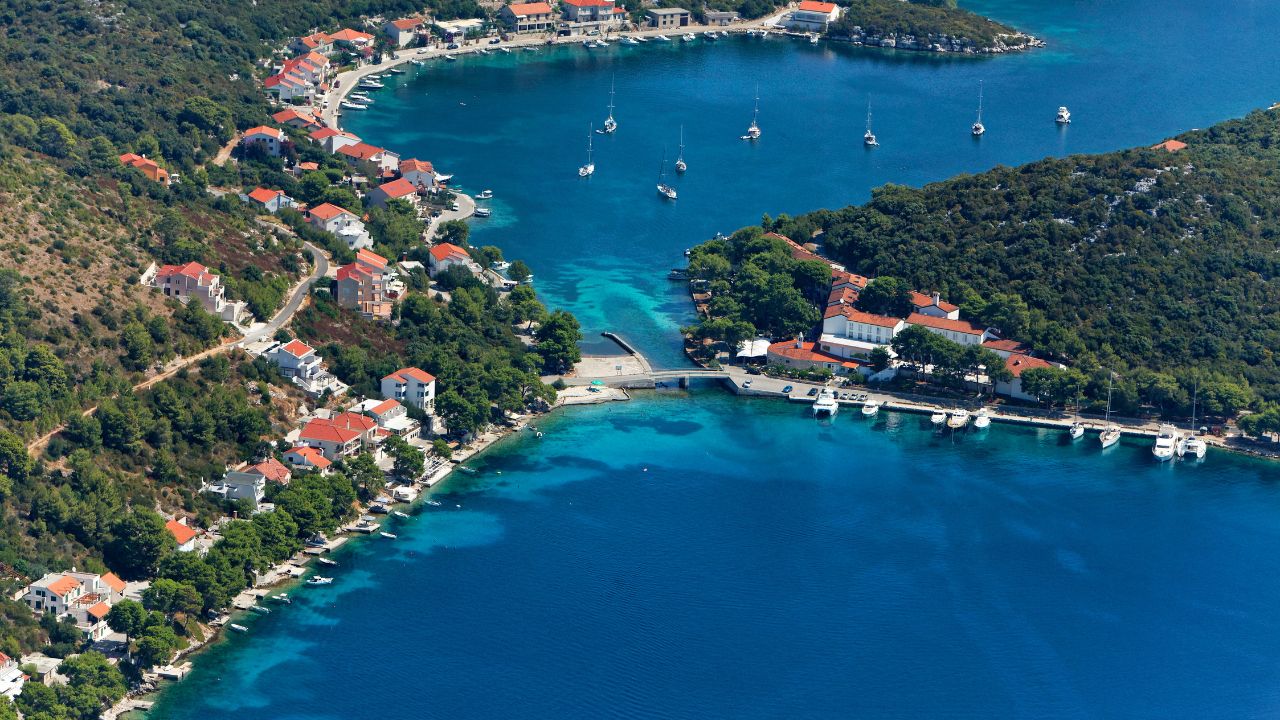 Aerial view of Lastovo island, Croatia