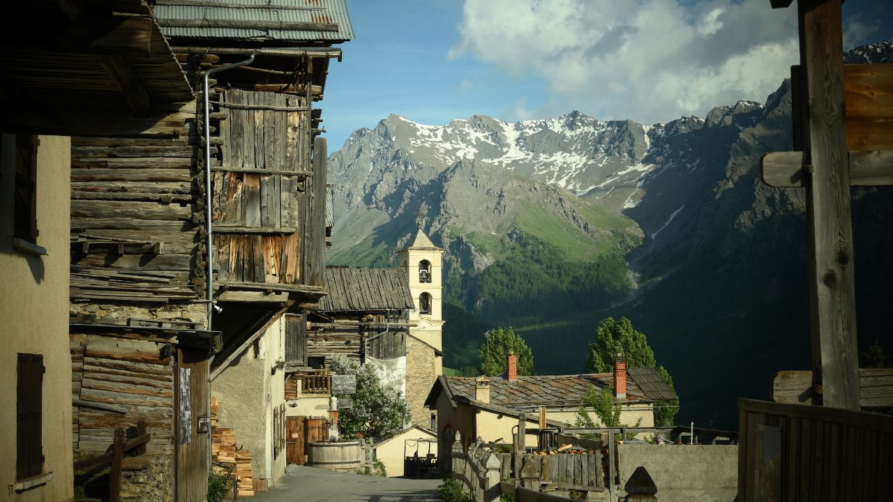 The village of Saint-Véran in the french Alps