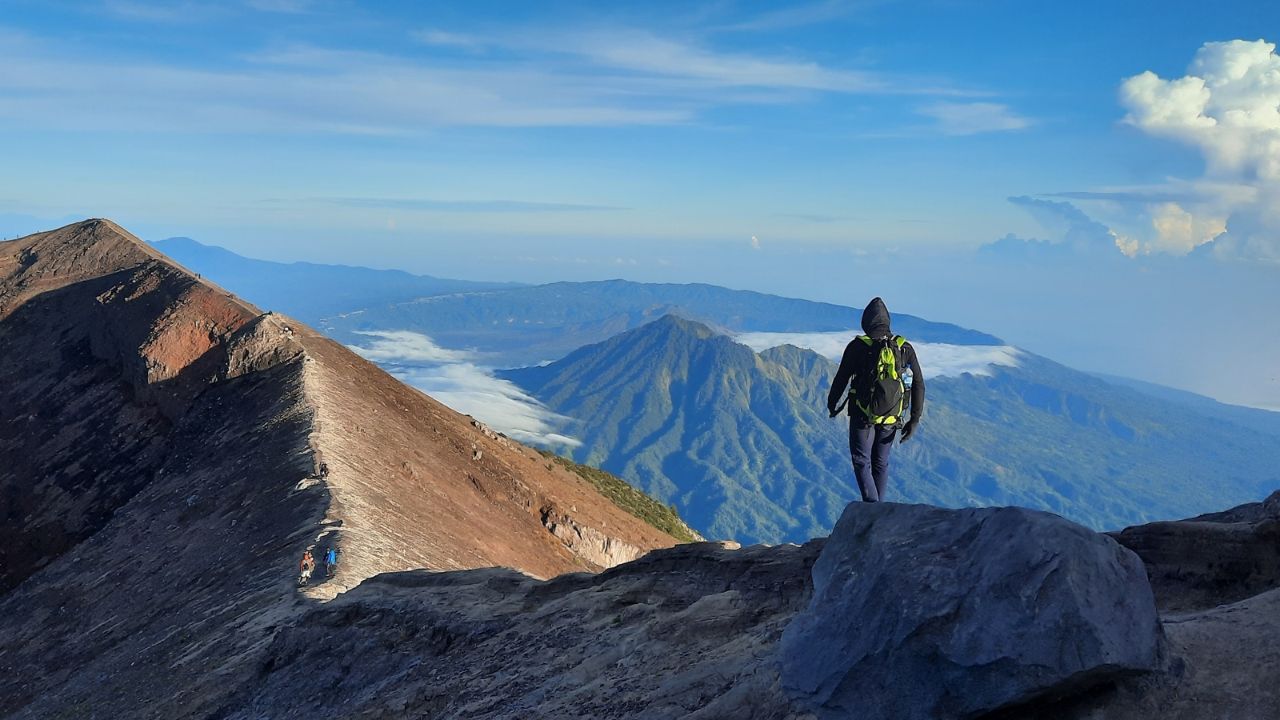 At the top of mount Agung, Bali, Indonesia.