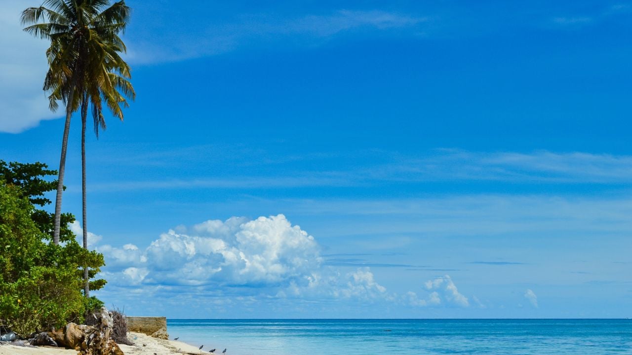 Derawan Island beach and sea view with white sand in East Kalimantan, Indonesia