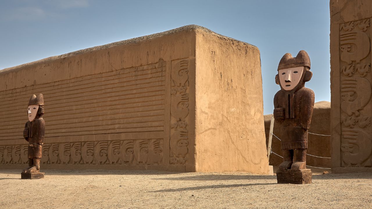 Echoes of an ancient civilization linger in the vast adobe walls of Chan Chan, the largest mud-brick city in the world. Once the heart of the Chimú Empire, this is a UNESCO World Heritage site.
