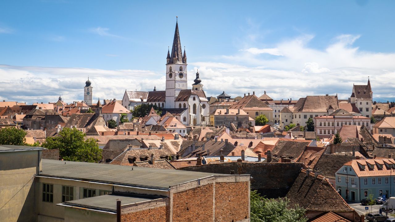 A great view of Sibiu, Romania.