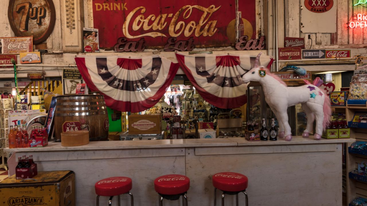 MARCH 6, 2018 - Old fashioned Soda Fountain, Jefferson General Store - Texas Americana, Jefferson, Texas