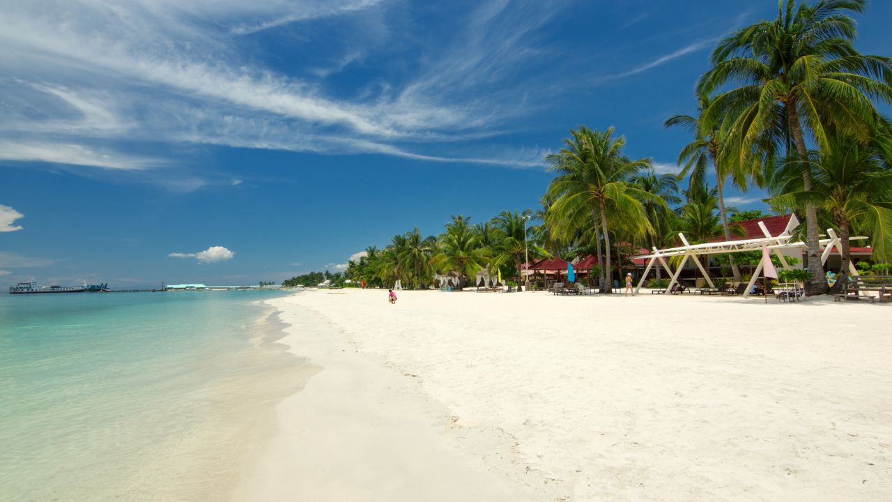 Bantayan, Philippines - August 7, 2017: Beach in the Bantayan Island - a popular tourist destination in the Philippines