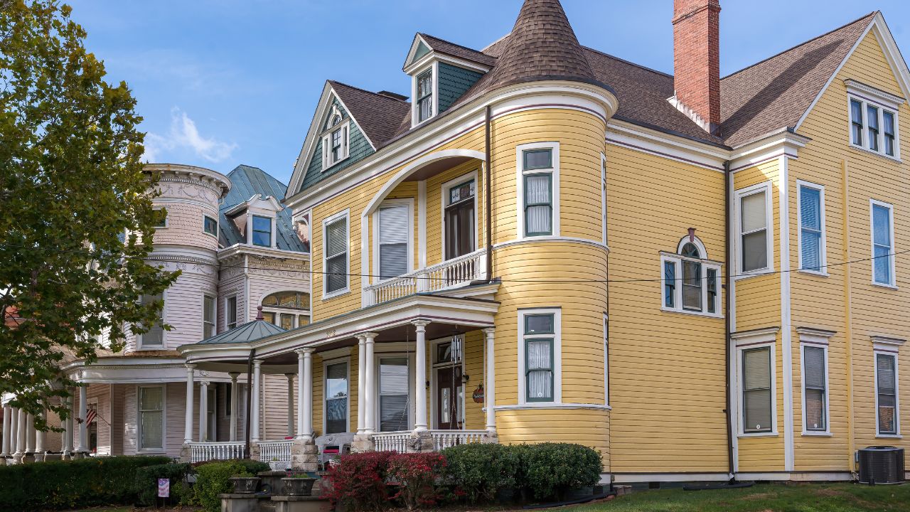 Danville, Virginia USA-11 22 2024: Victorian Homes in the Danville Historic District.