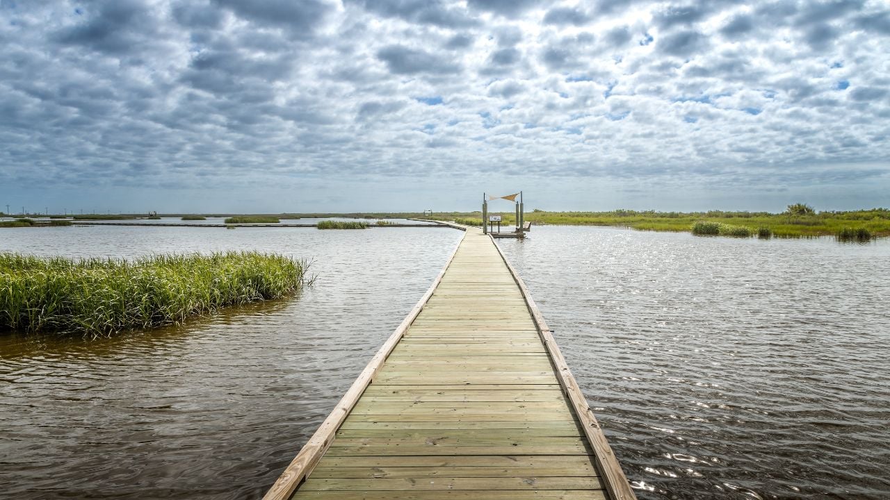 The pier at the Sea Rim State Park in Port Arthur, Texas