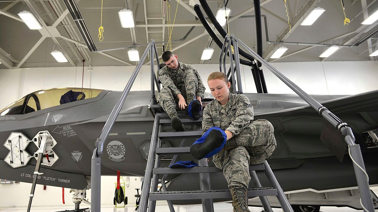 F35a Lightning stealth fighter.