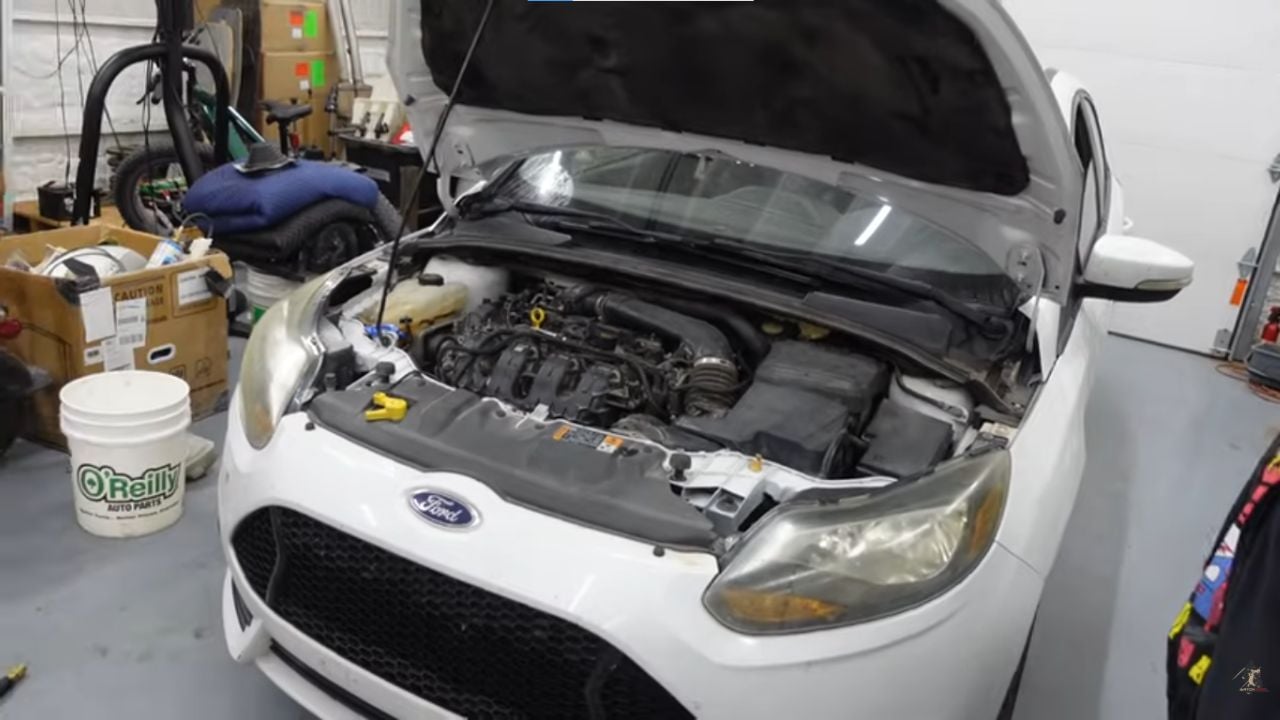 Ford Focus ST engine bay.