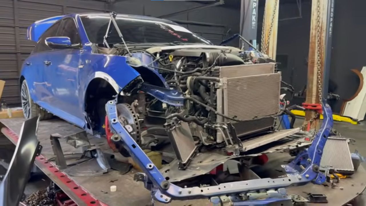 Wrecked Cadillac CT5 Blackwing.