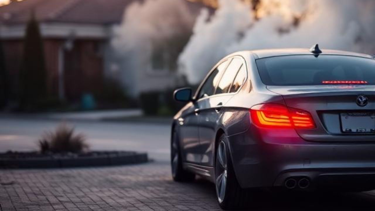 An idling car.
