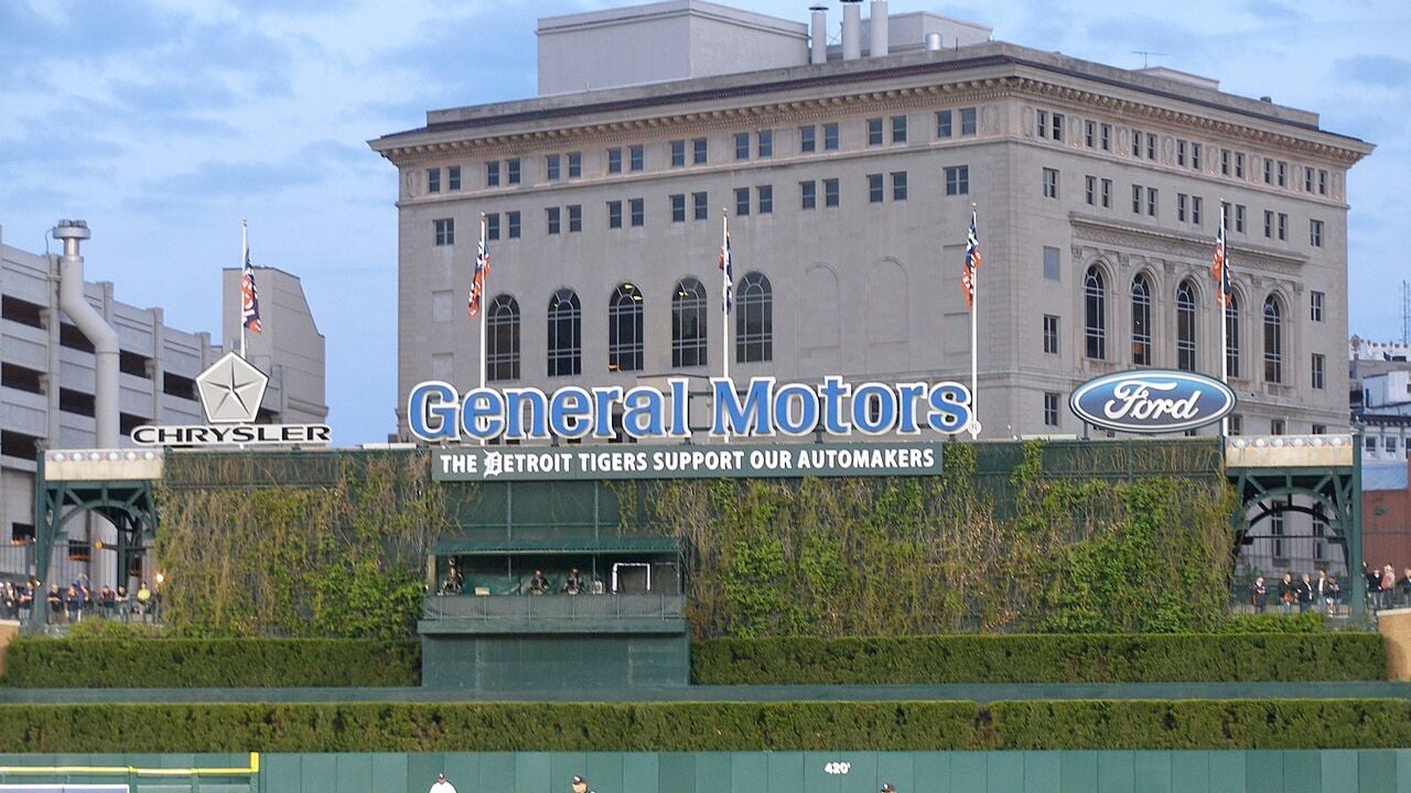 Detroit 3 Automakers Homerun Fountain at Comerica Park.