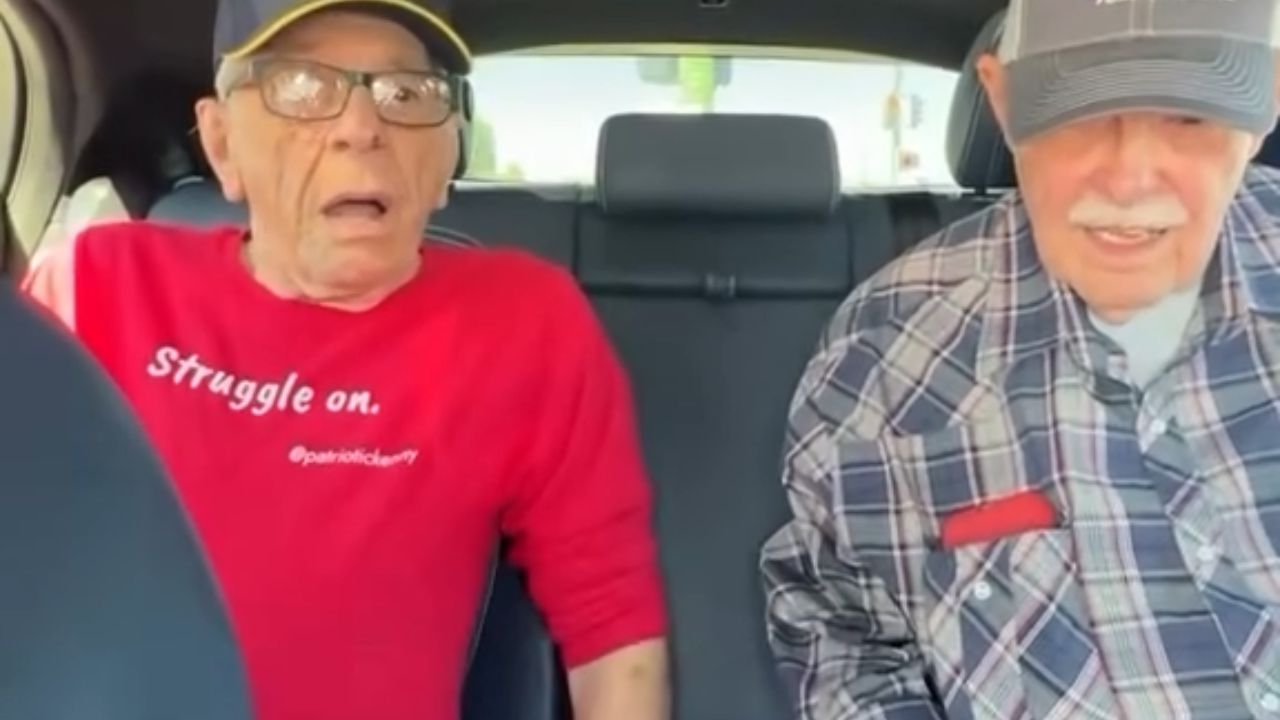 Friends sharing a Waymo ride.