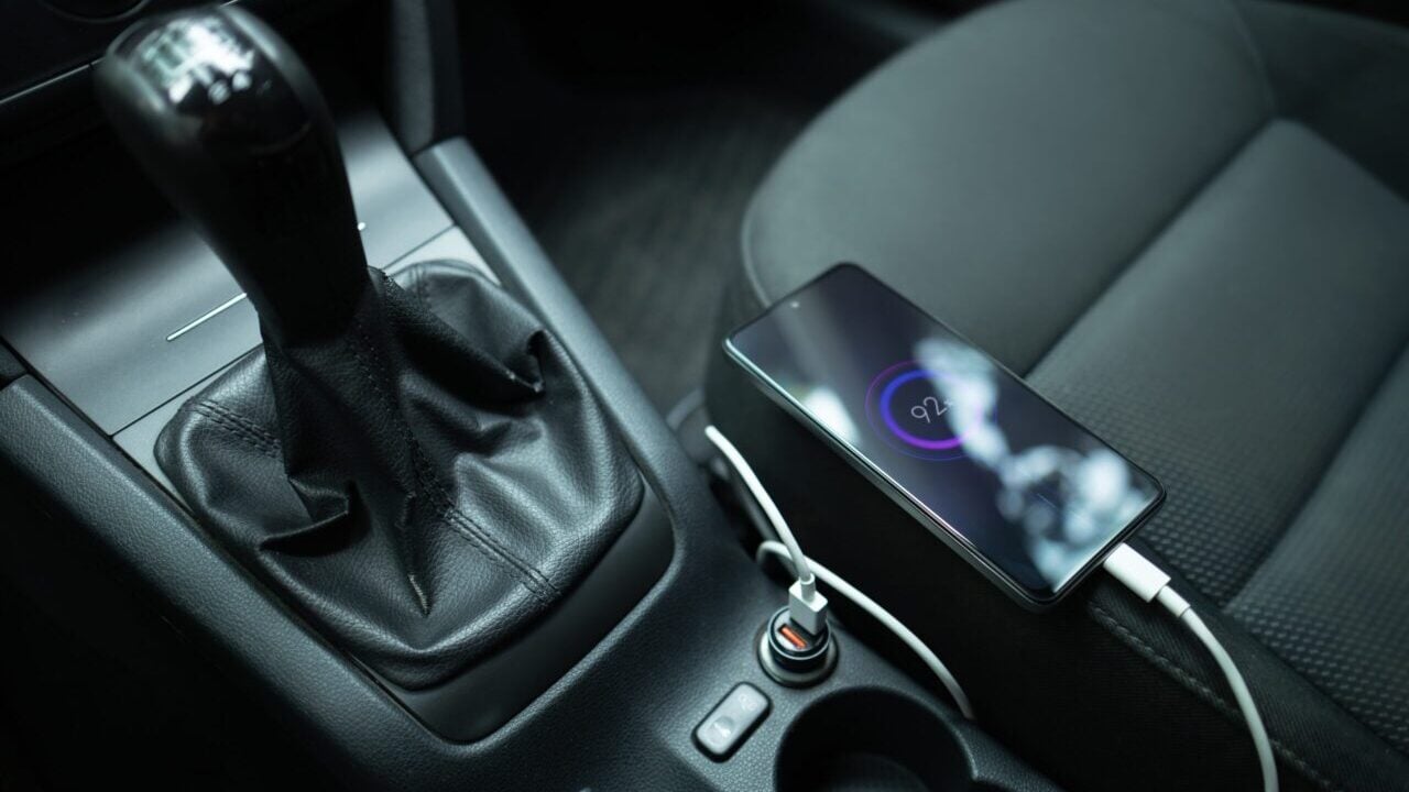 phone charging in car