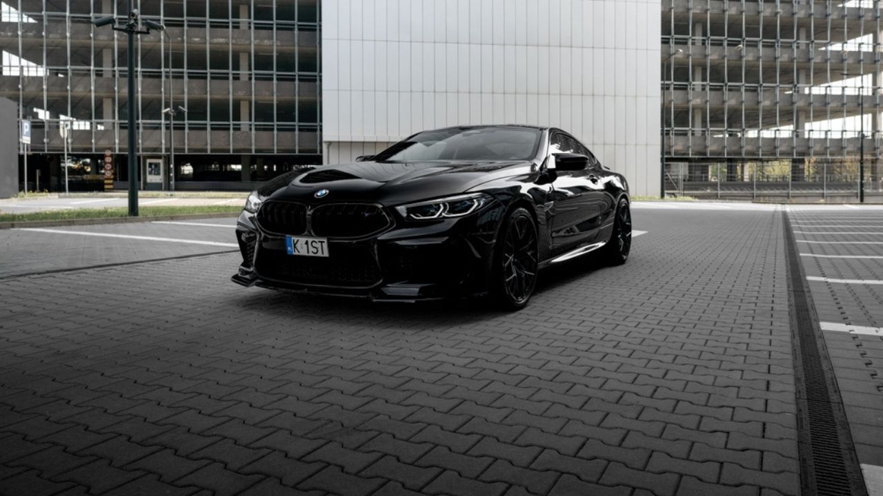 BMW M8 Competition in black color Test Drive Krakow, Poland- June 2024.